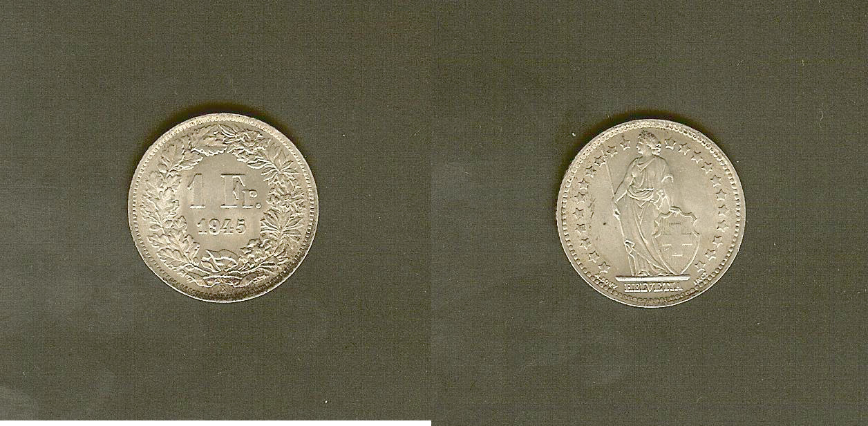 Suisse 1 francs 1945 SPL